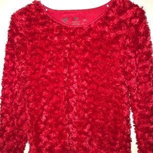 Soft red fuzzy shirt